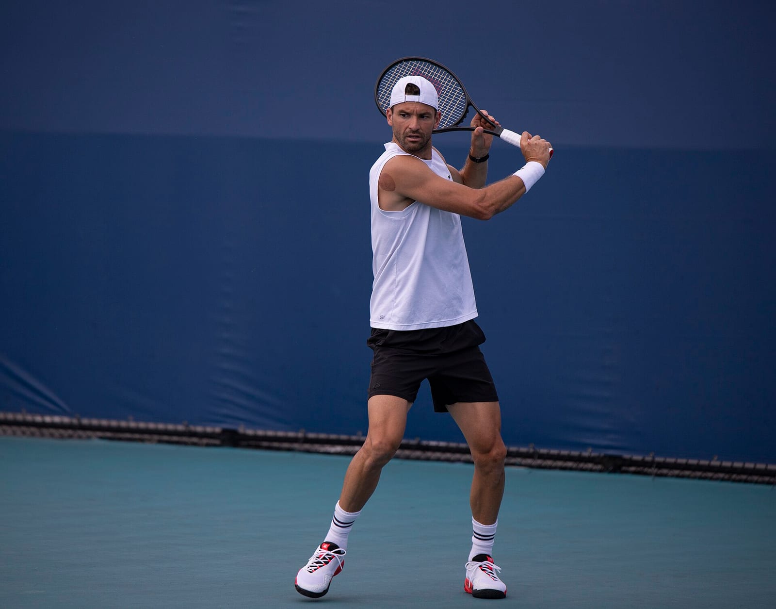 Grigor Dimitrov, Bulgarian tennis player, at the 2025 Miami Open at Hard Rock Stadium in Miami Gardens, Florida.