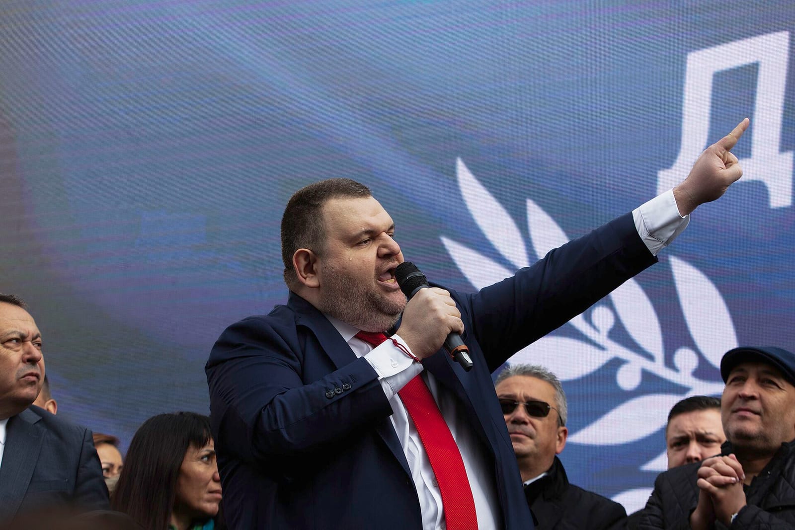 Delyan peevski at a rally